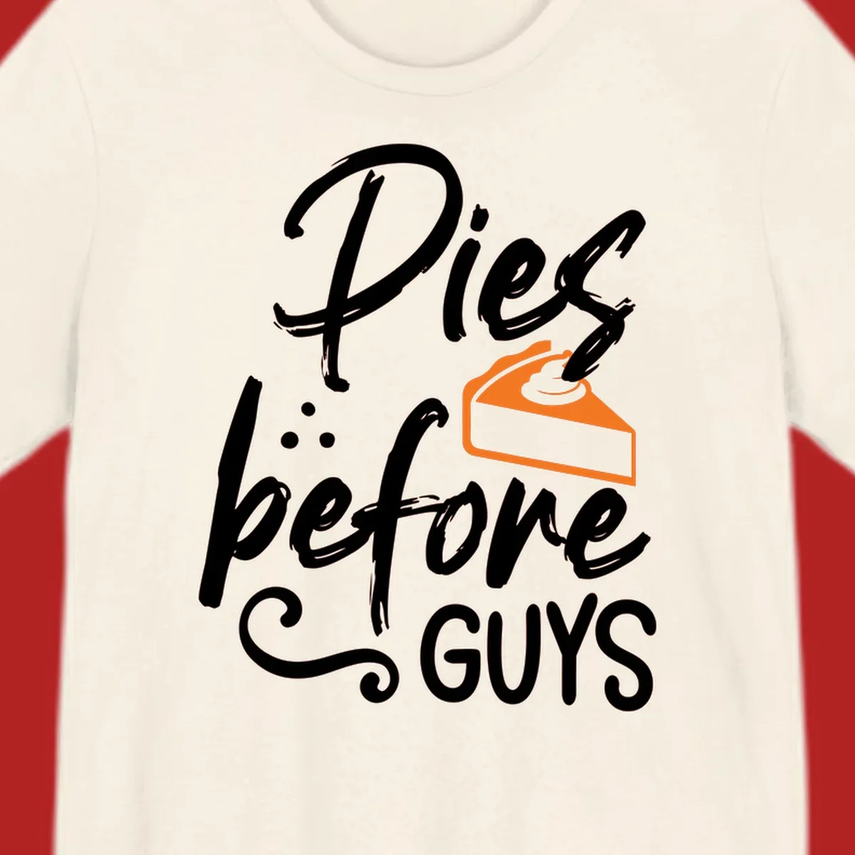 Pies before GUYS typography with a slice of pie illustration.