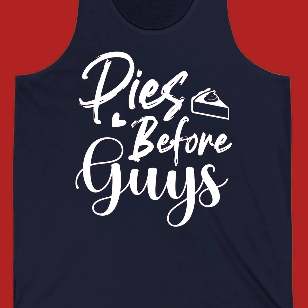 Pies Before Guys typography design with heart and pie slice.