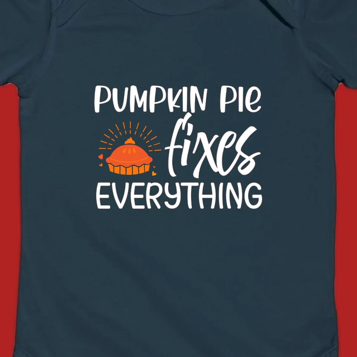 Pumpkin pie fixes everything text and illustration