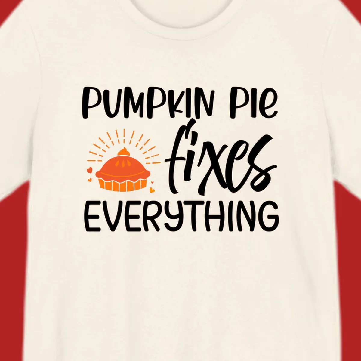 Pumpkin pie fixes everything text and illustration