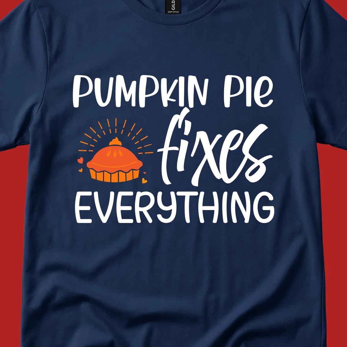 Pumpkin pie fixes everything text and illustration