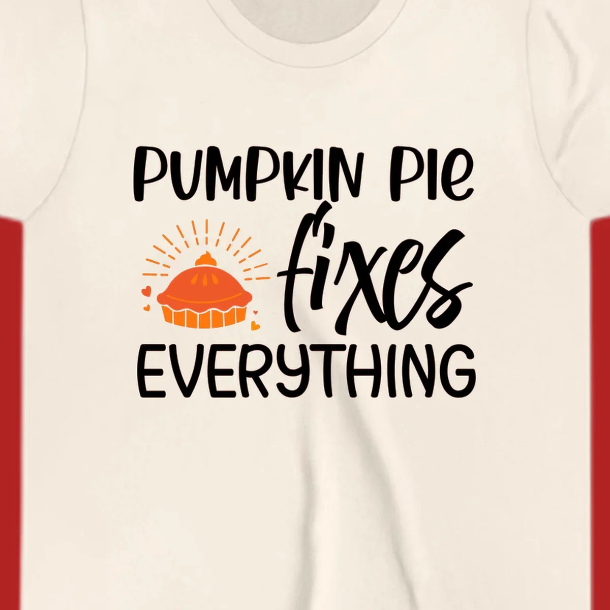 Pumpkin pie fixes everything text and illustration