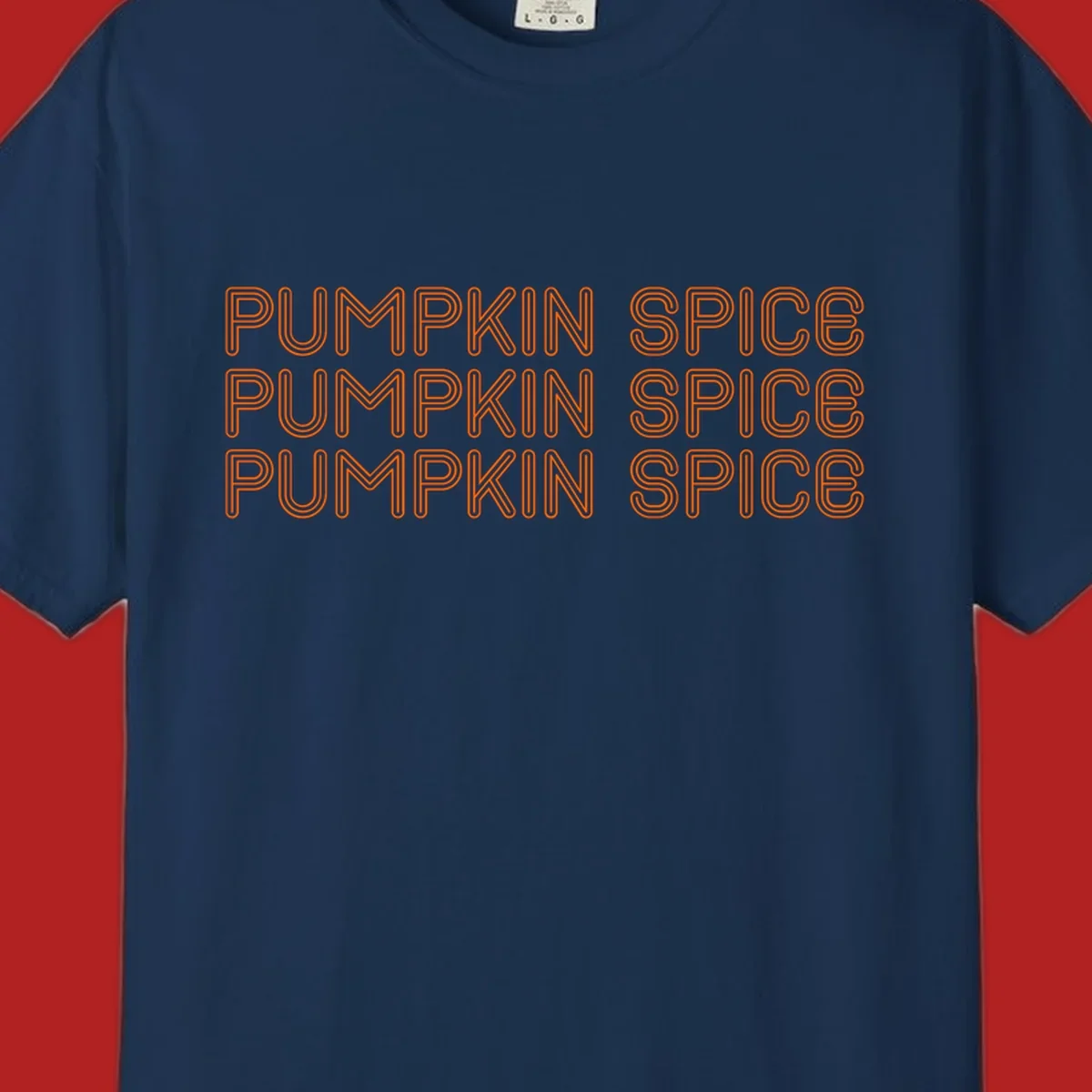 Orange "Pumpkin Spice" text pattern on dark and light backgrounds.