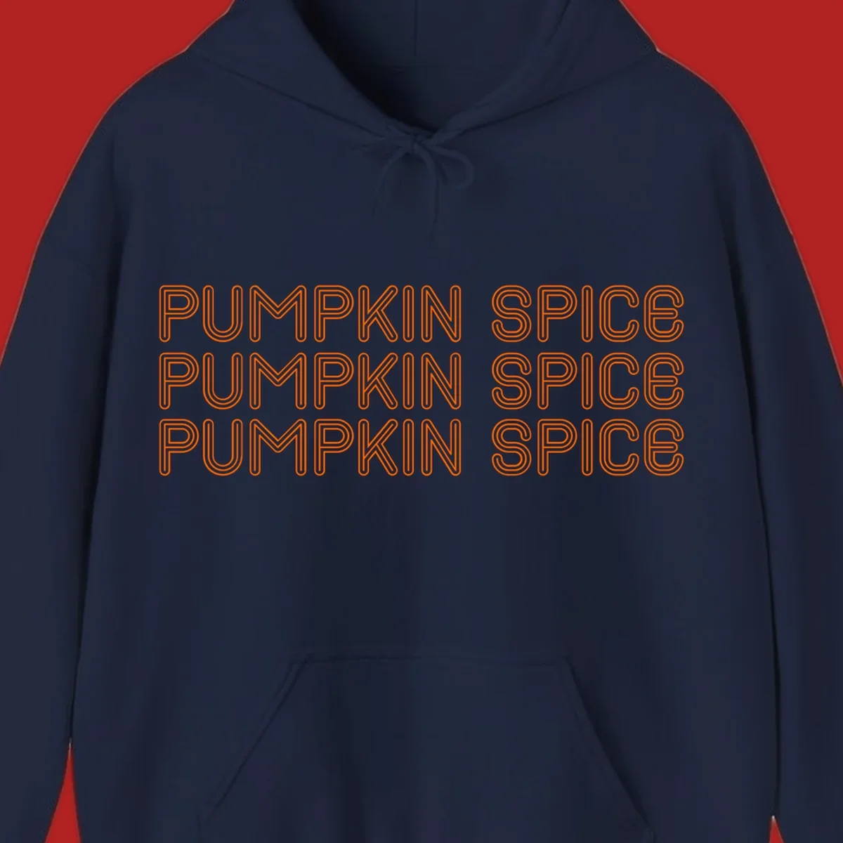 Orange "Pumpkin Spice" text pattern on dark and light backgrounds.