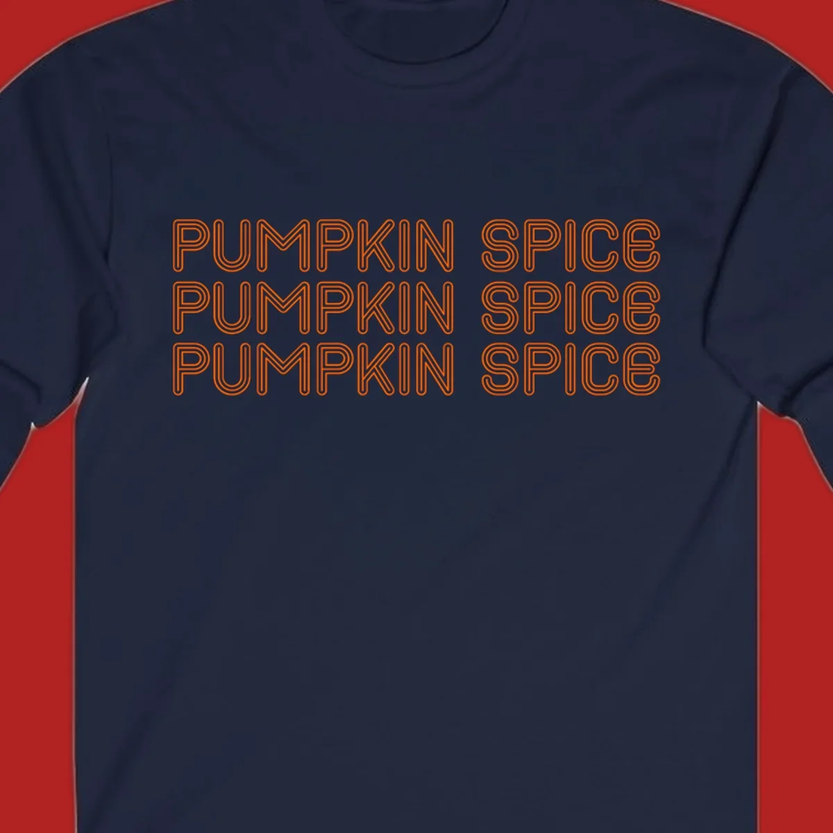 Orange "Pumpkin Spice" text pattern on dark and light backgrounds.