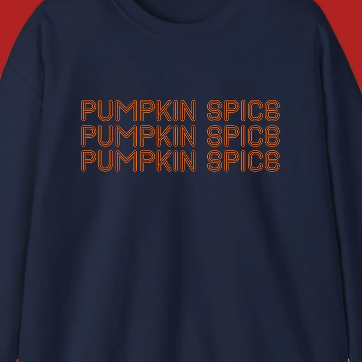 Orange "Pumpkin Spice" text pattern on dark and light backgrounds.