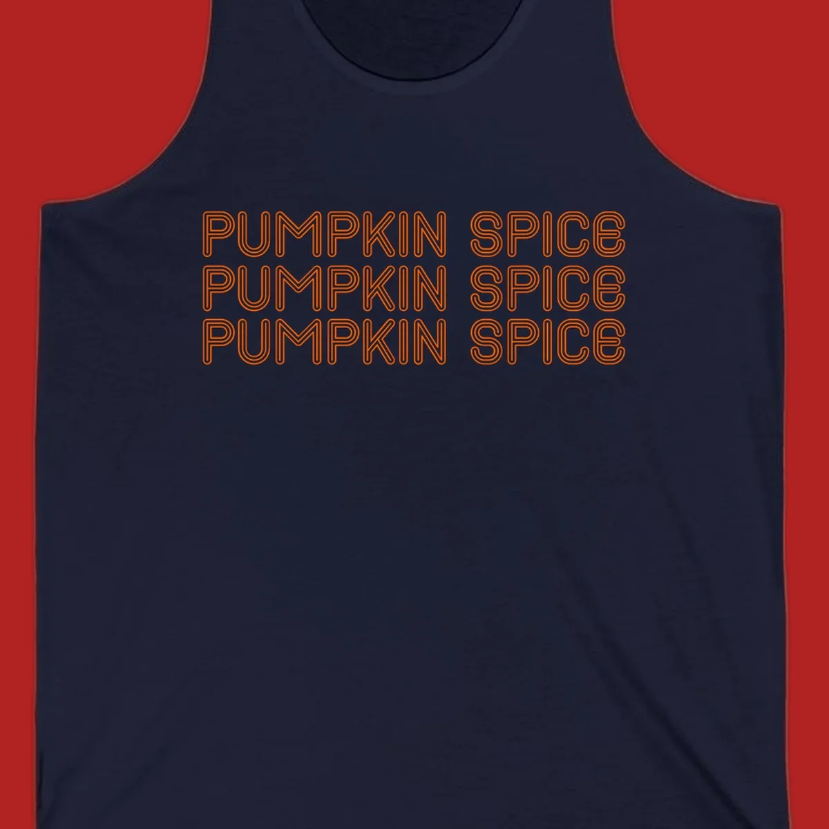 Orange "Pumpkin Spice" text pattern on dark and light backgrounds.