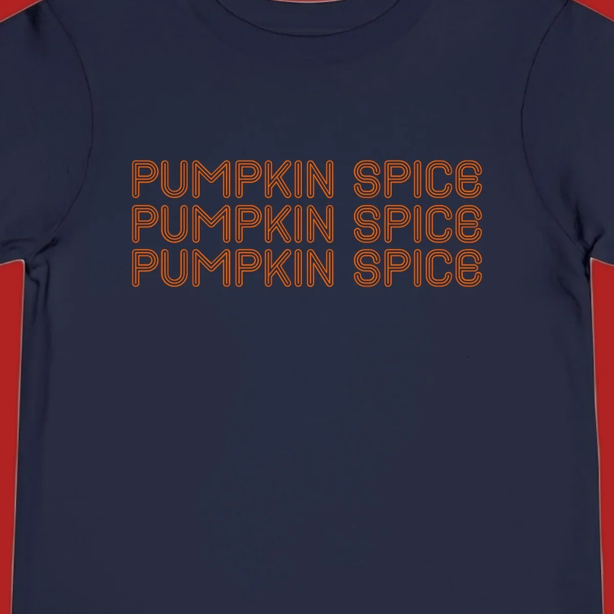 Orange "Pumpkin Spice" text pattern on dark and light backgrounds.