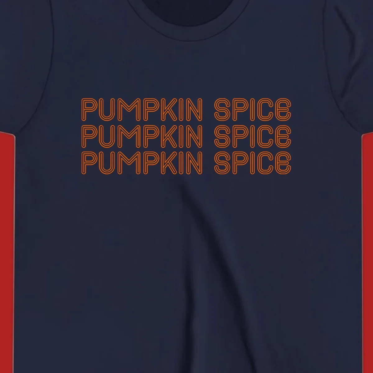 Orange "Pumpkin Spice" text pattern on dark and light backgrounds.