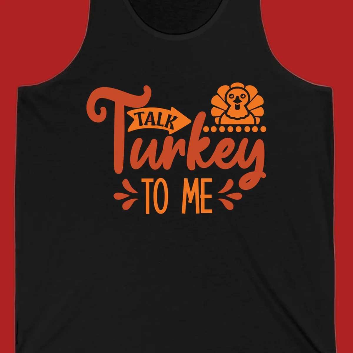 Talk Turkey To Me Thanksgiving graphic with turkey and arrow illustration