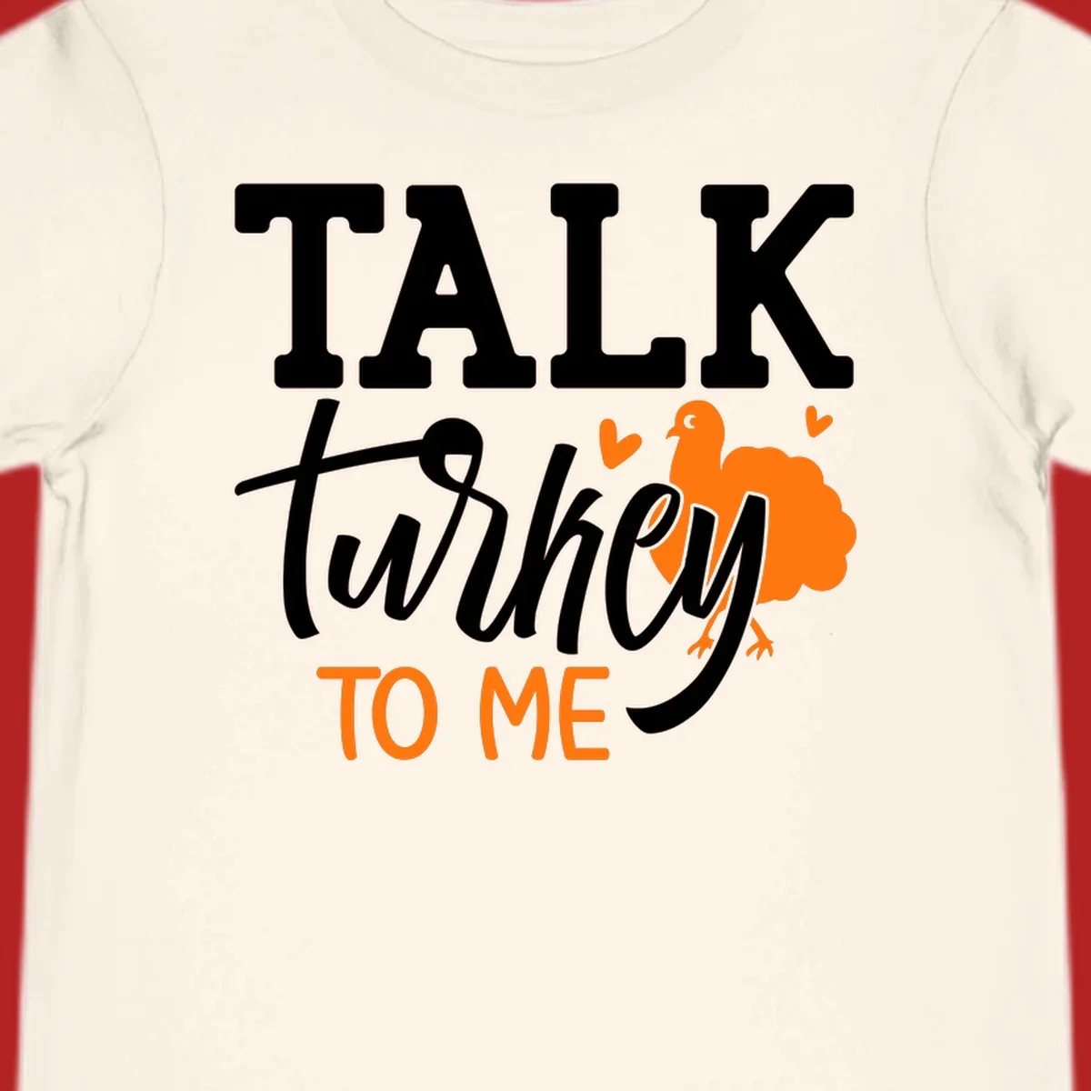 Talk turkey to me Thanksgiving phrase with turkey illustration.