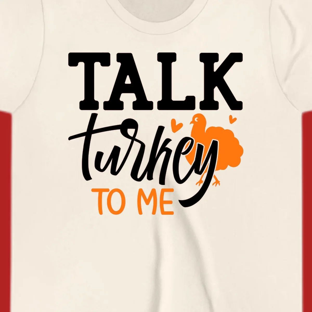 Talk turkey to me Thanksgiving phrase with turkey illustration.