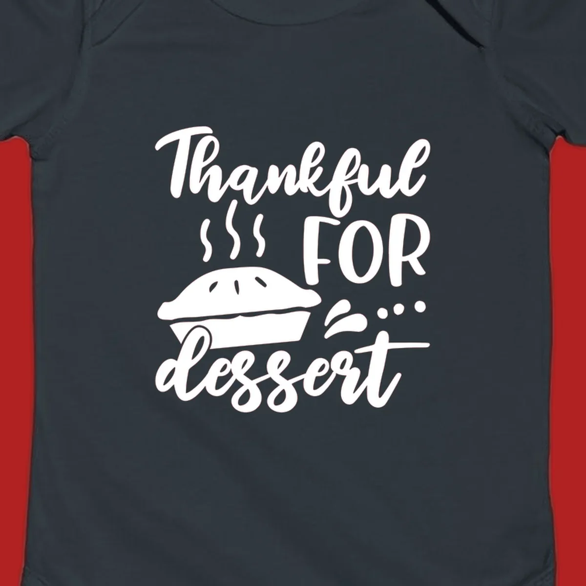 Thankful for dessert pie graphic with steam.