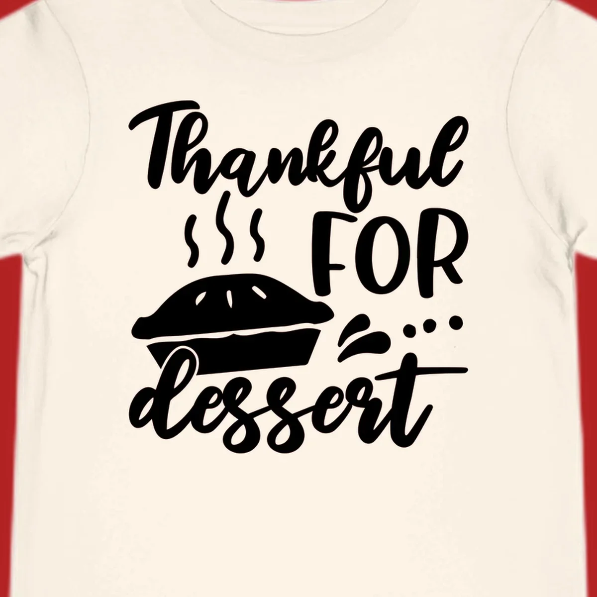 Thankful for dessert pie graphic with steam.