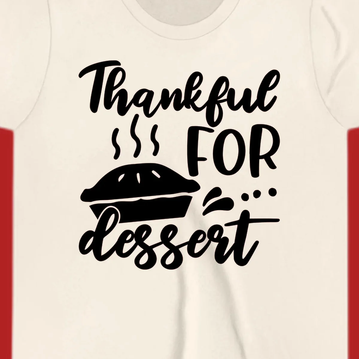 Thankful for dessert pie graphic with steam.