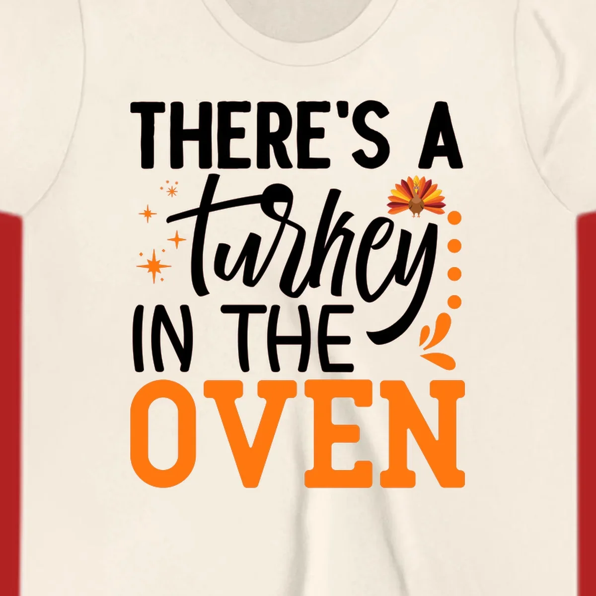 Thanksgiving turkey oven pregnancy announcement with text and illustrations. Primary keyword root: thanksgiving-turkey-oven-pregnancy