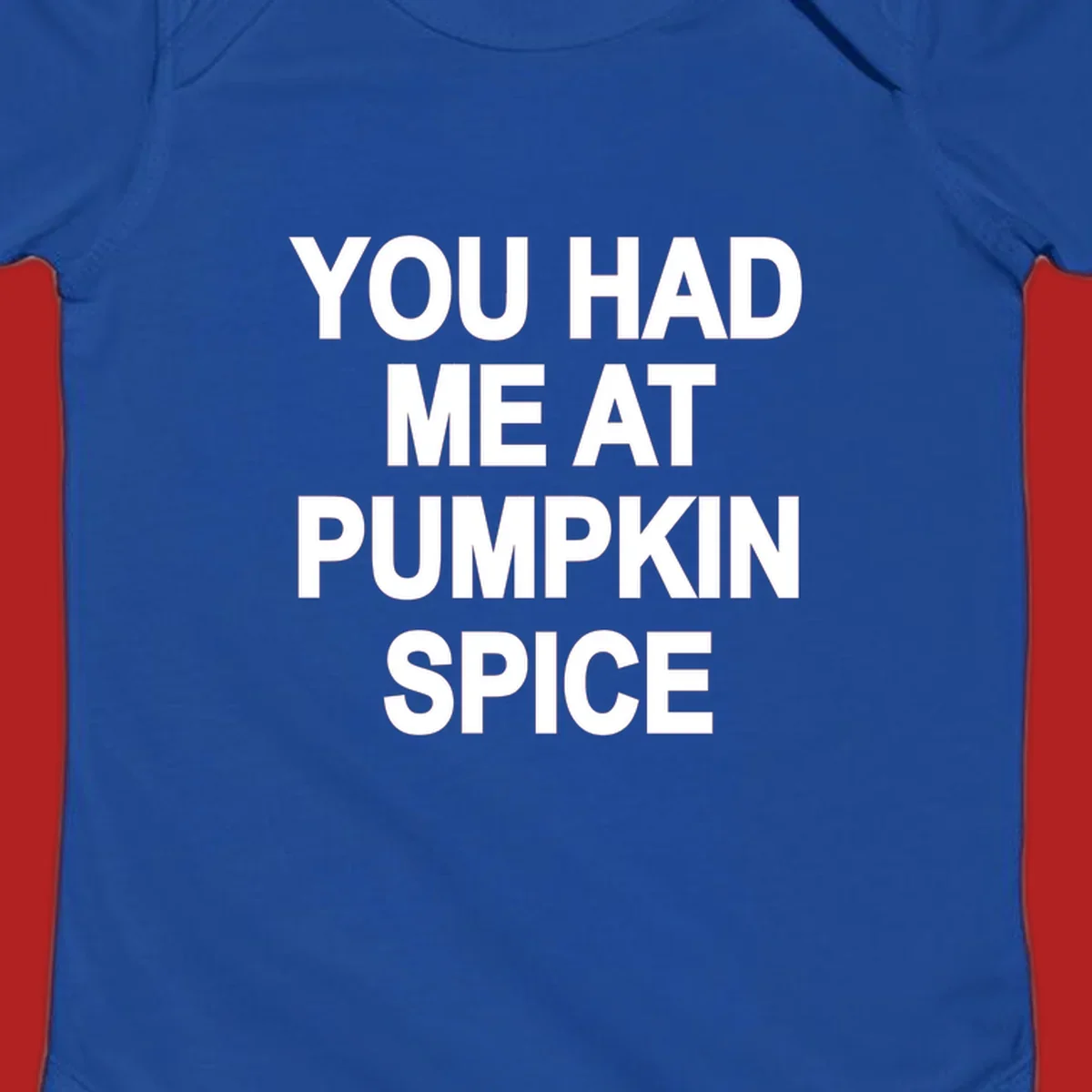White typography design that says "YOU HAD ME AT PUMPKIN SPICE" for pumpkin spice lovers.