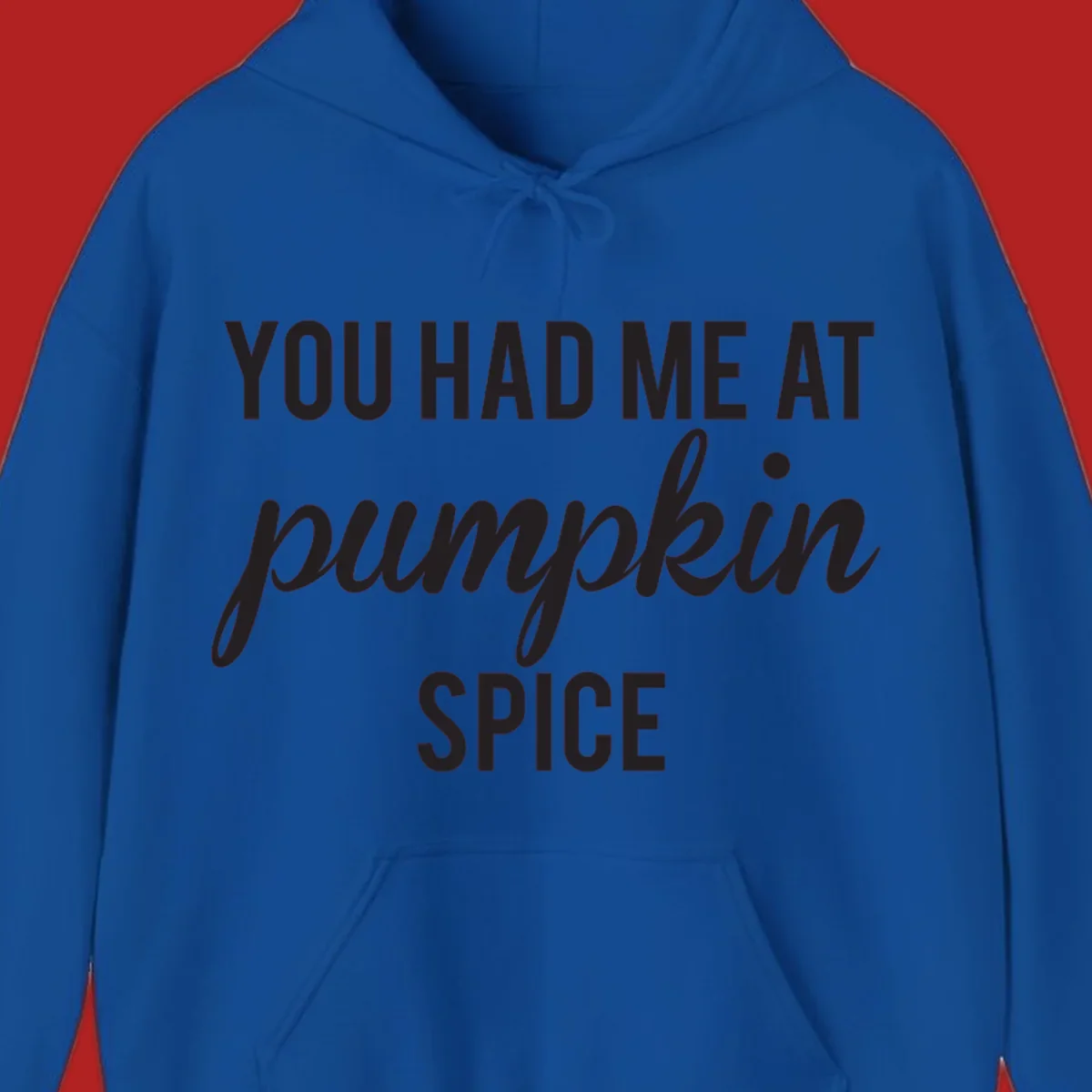 Text design 'YOU HAD ME AT pumpkin SPICE' with 'pumpkin' in script.