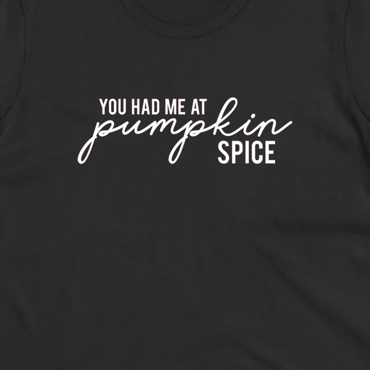 Typography design with the phrase You Had Me At Pumpkin Spice, celebrating fall.