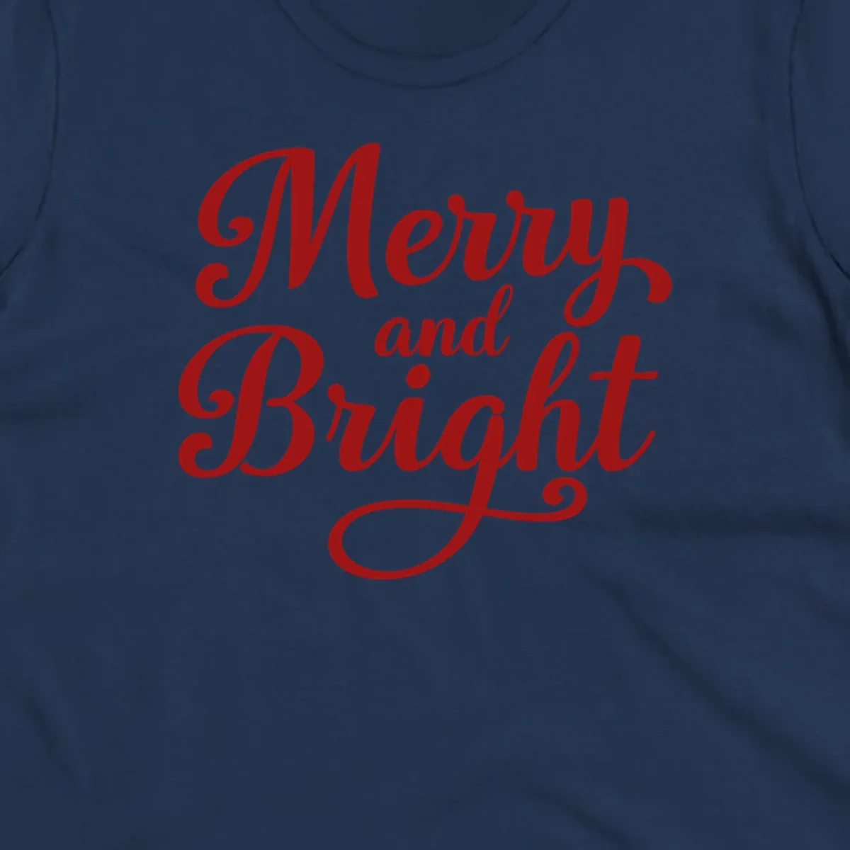 Merry and Bright script typography in red letters, perfect for holiday celebrations.
