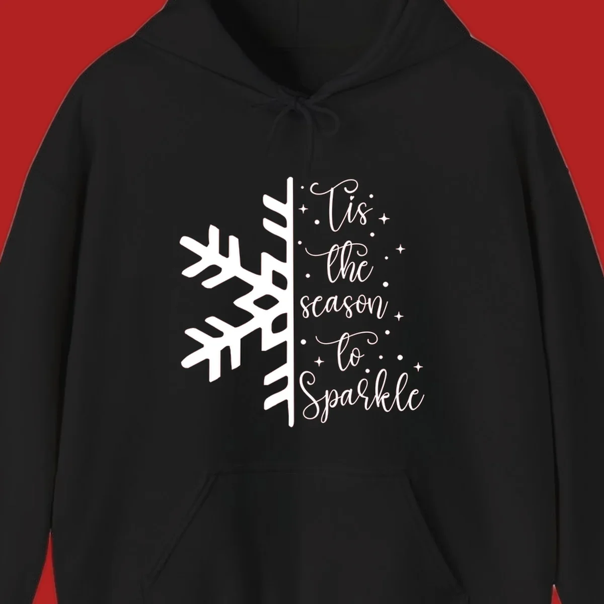 Tis the season to Sparkle phrase with snowflake and stars