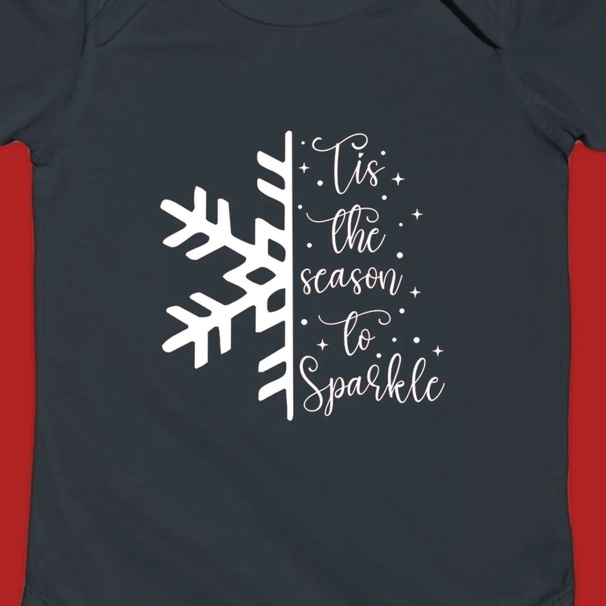 Tis the season to Sparkle phrase with snowflake and stars