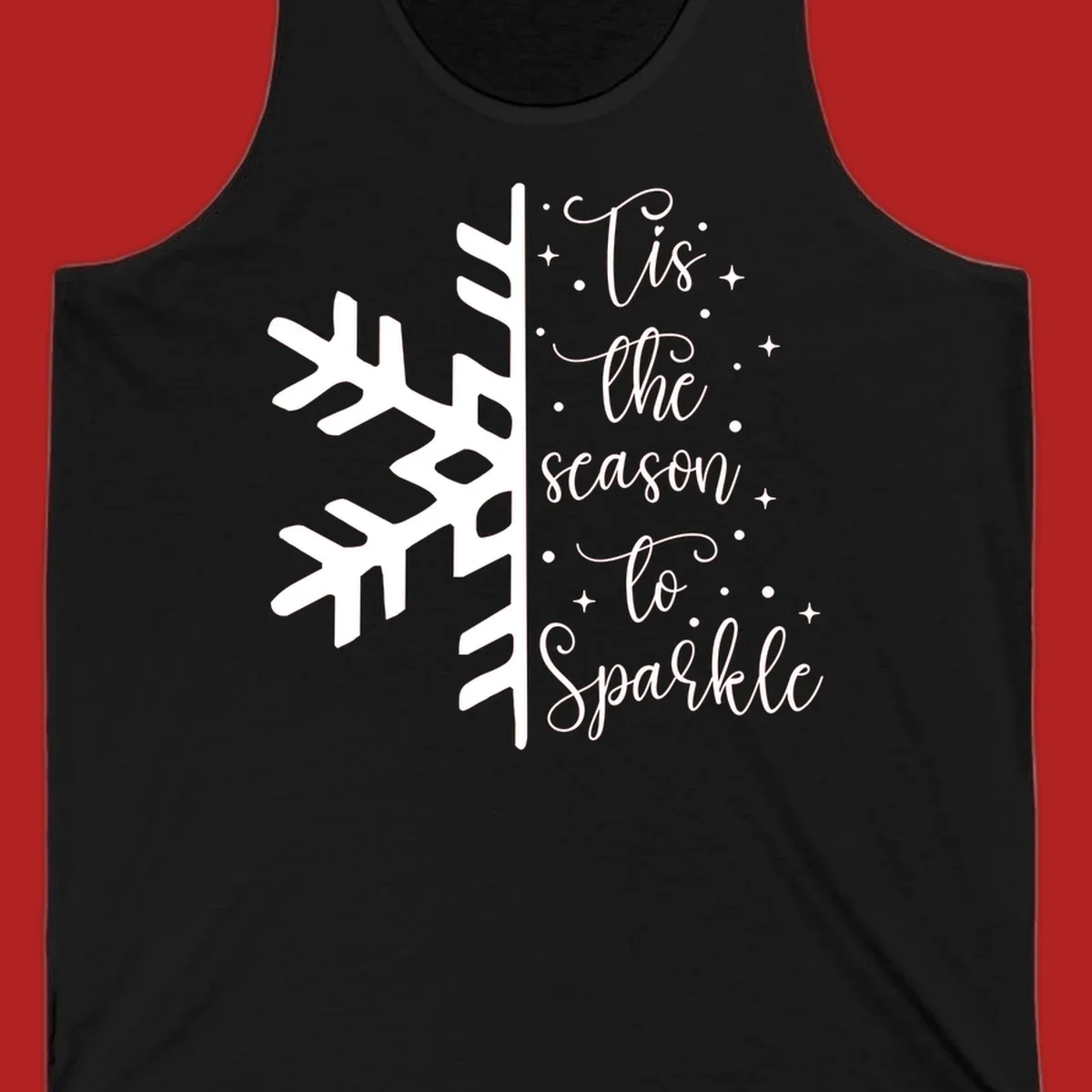Tis the season to Sparkle phrase with snowflake and stars