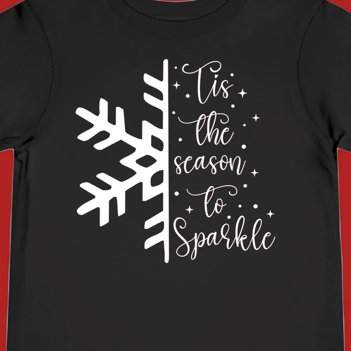 Tis the season to Sparkle phrase with snowflake and stars