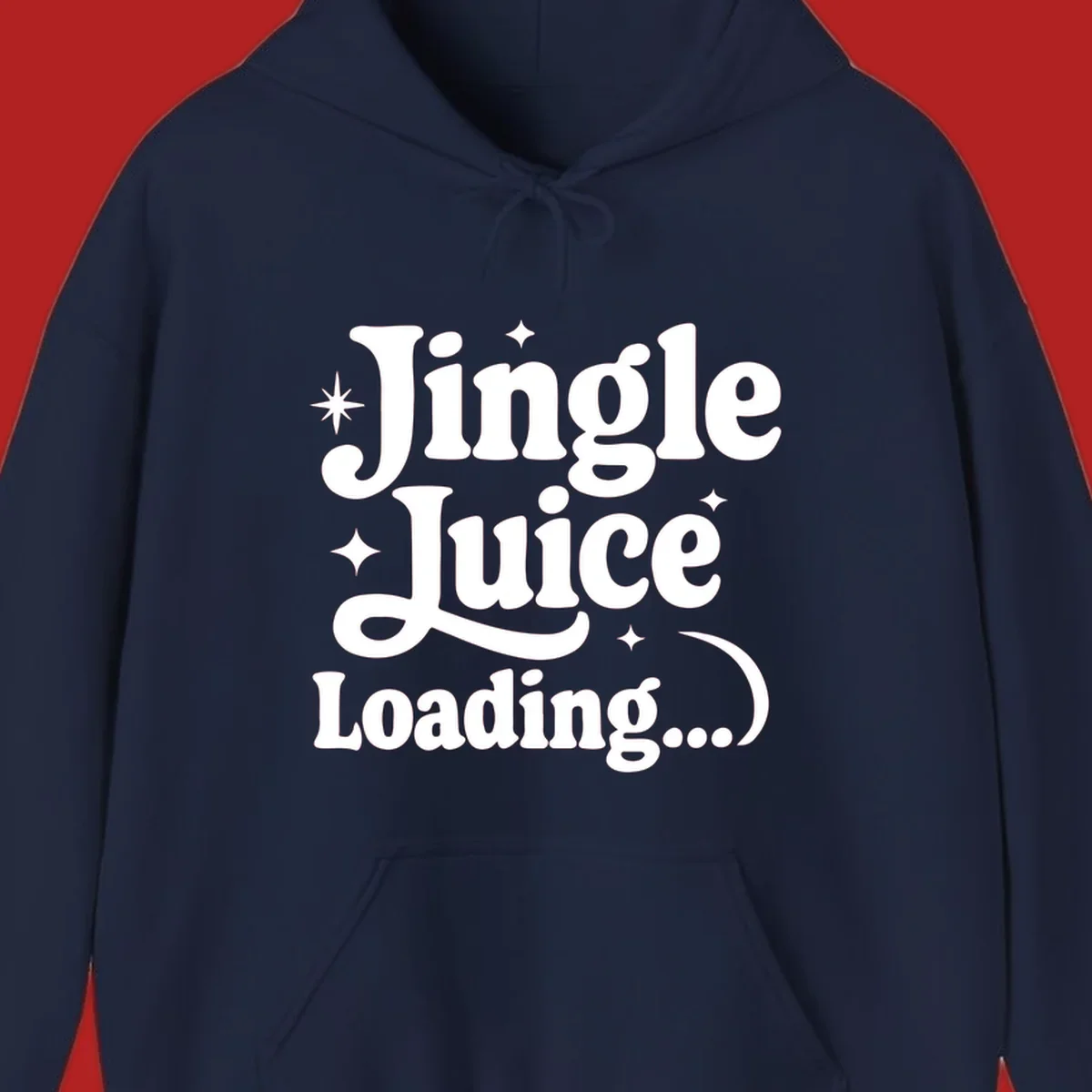 Jingle Juice Loading text with stars in a retro font.