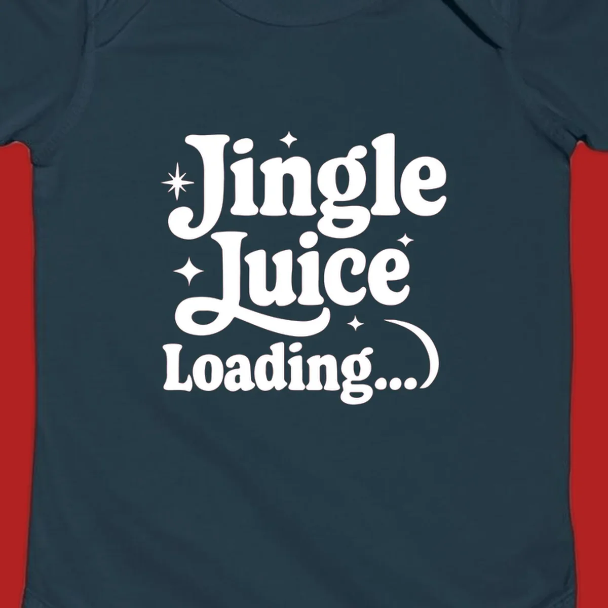 Jingle Juice Loading text with stars in a retro font.