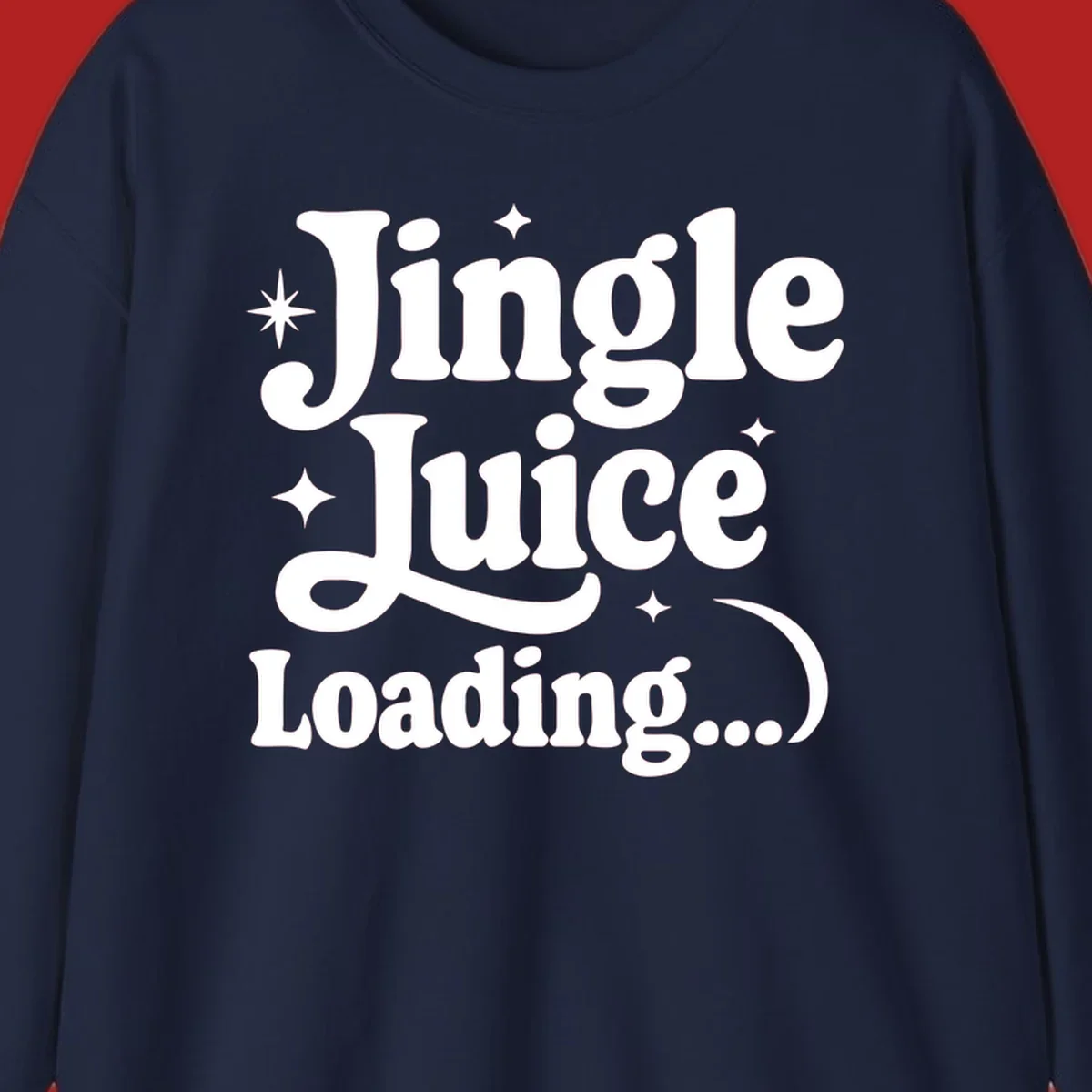 Jingle Juice Loading text with stars in a retro font.
