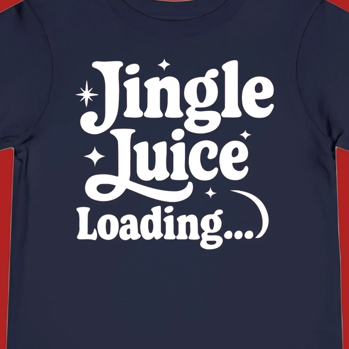 Jingle Juice Loading text with stars in a retro font.