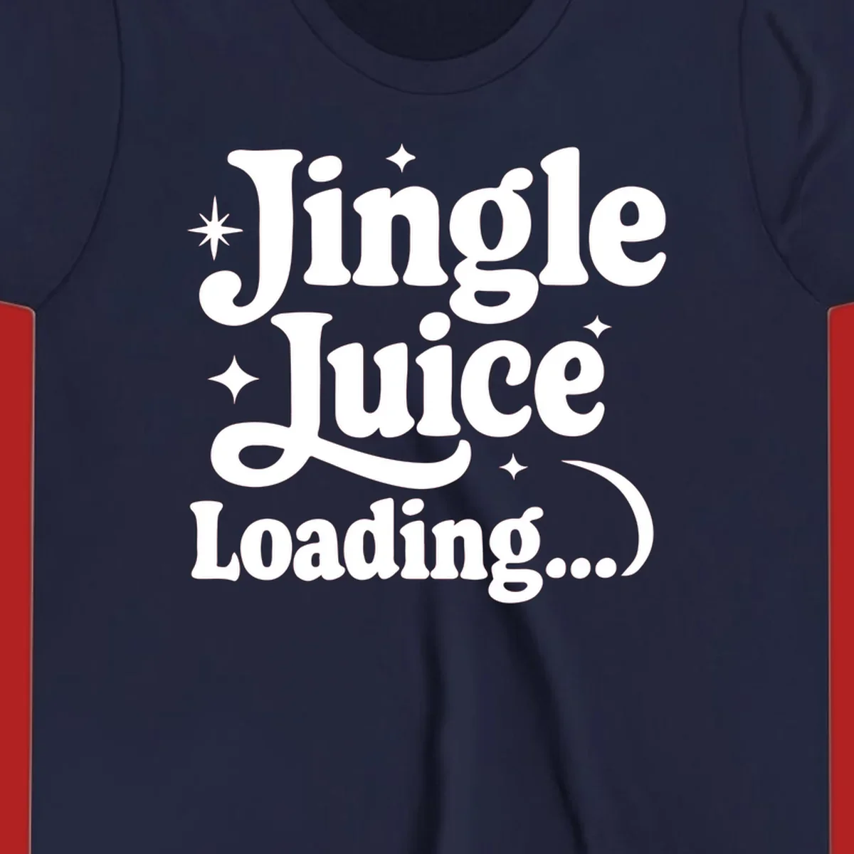 Jingle Juice Loading text with stars in a retro font.