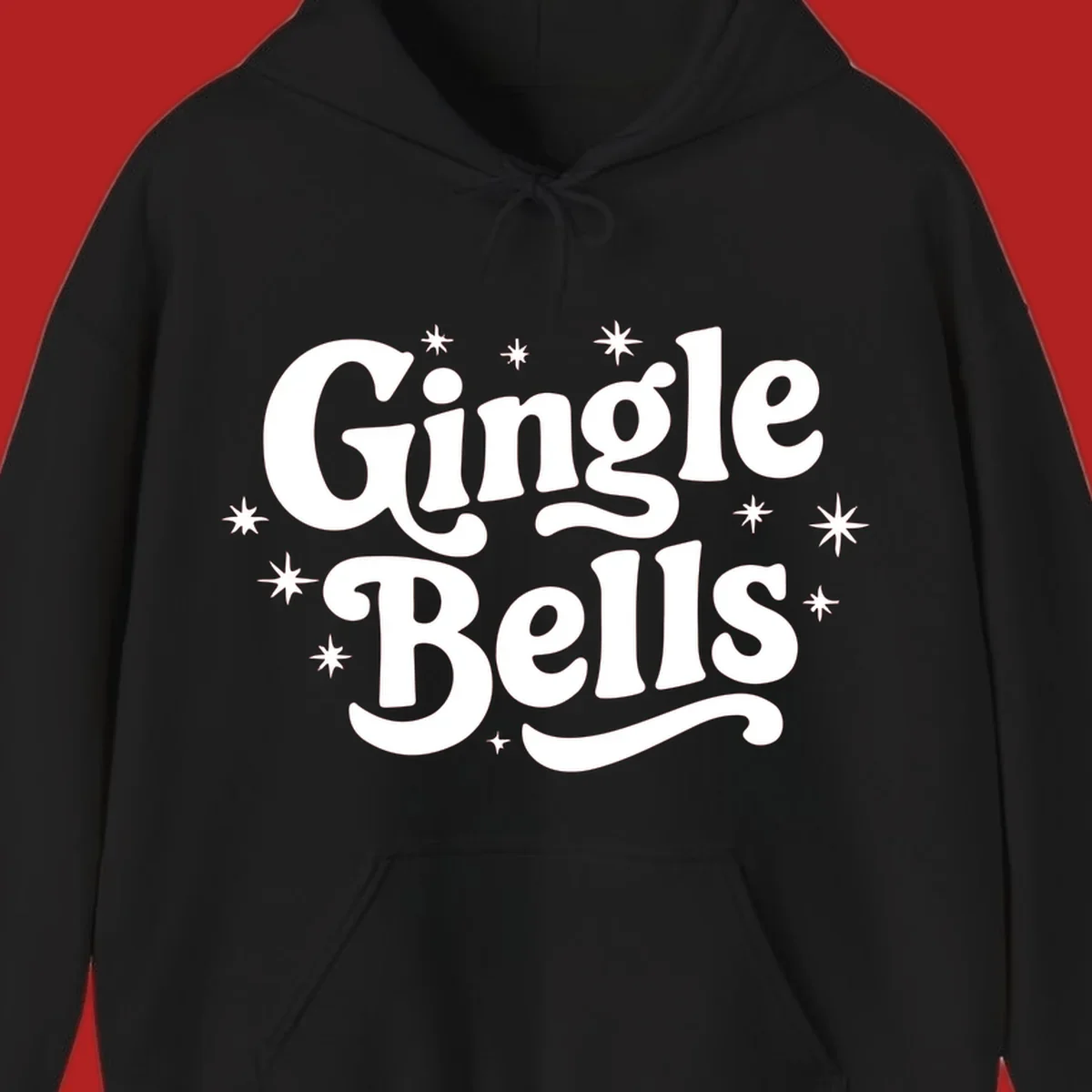 Jingle Bells holiday text with stars
