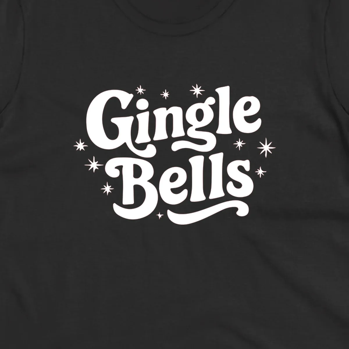 Jingle Bells holiday text with stars