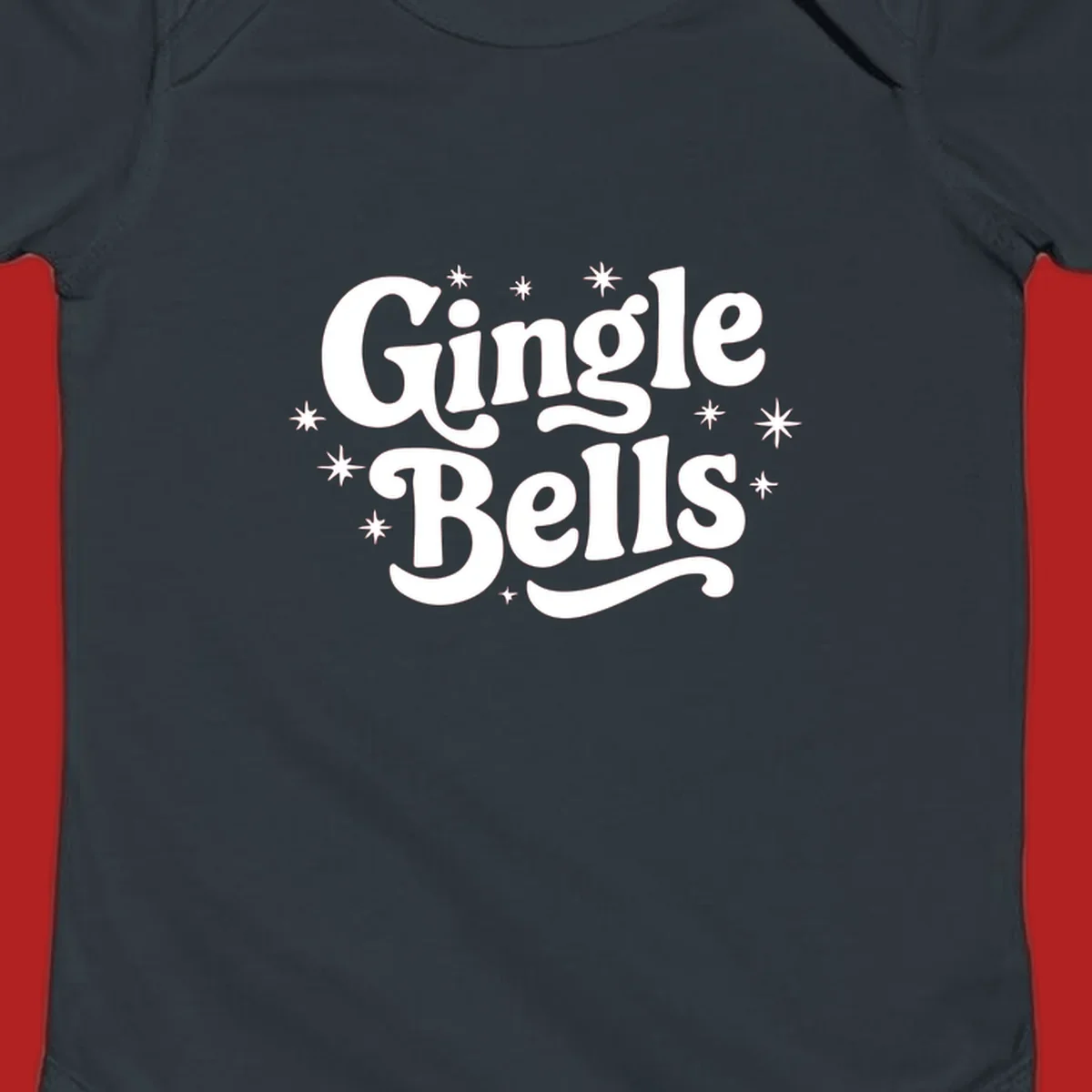 Jingle Bells holiday text with stars