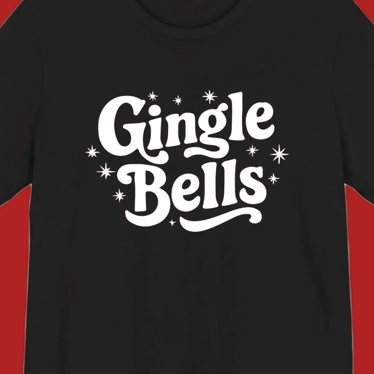 Jingle Bells holiday text with stars