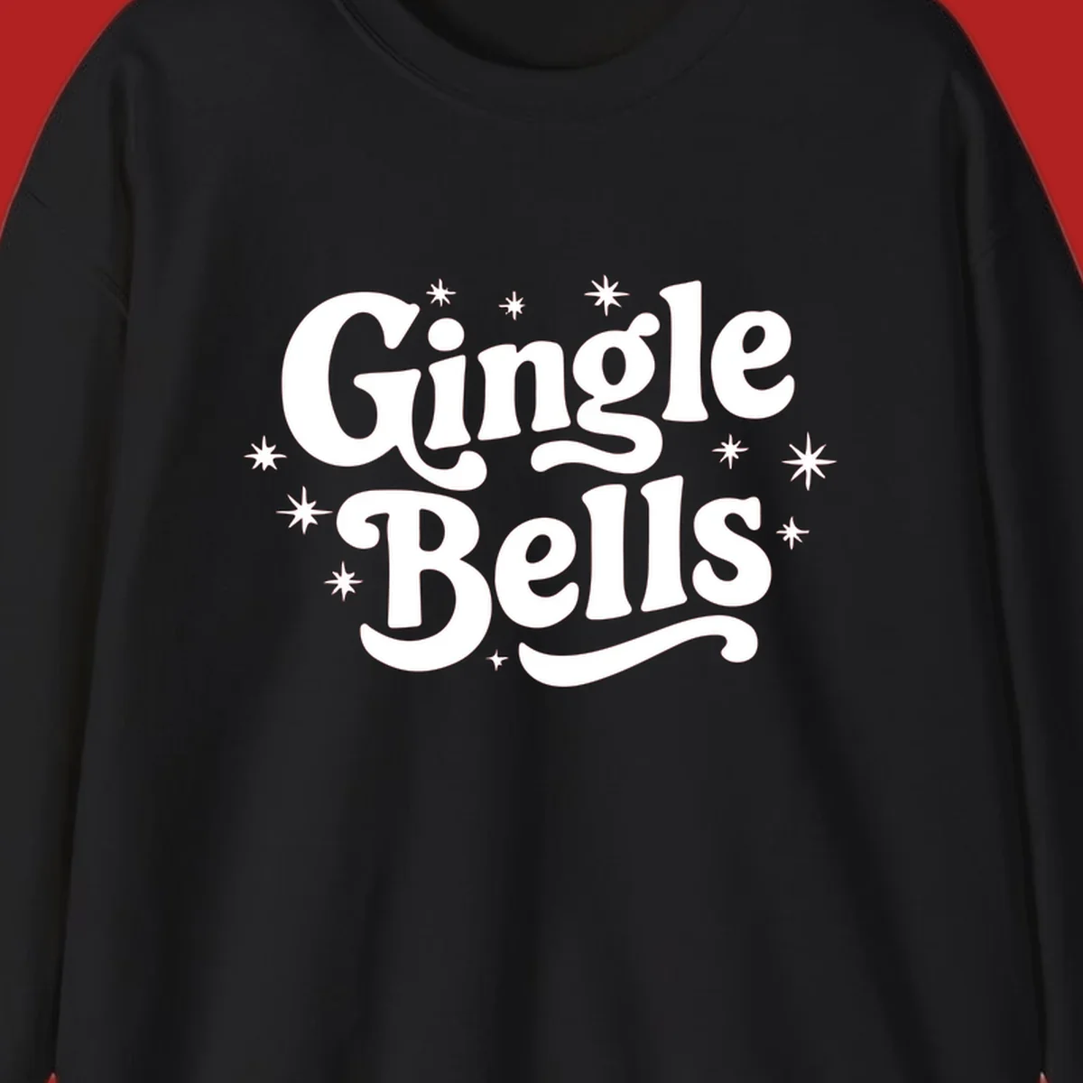 Jingle Bells holiday text with stars