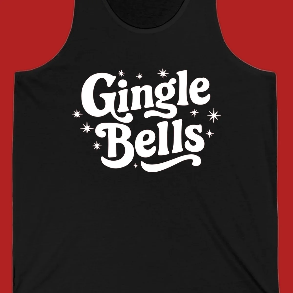 Jingle Bells holiday text with stars
