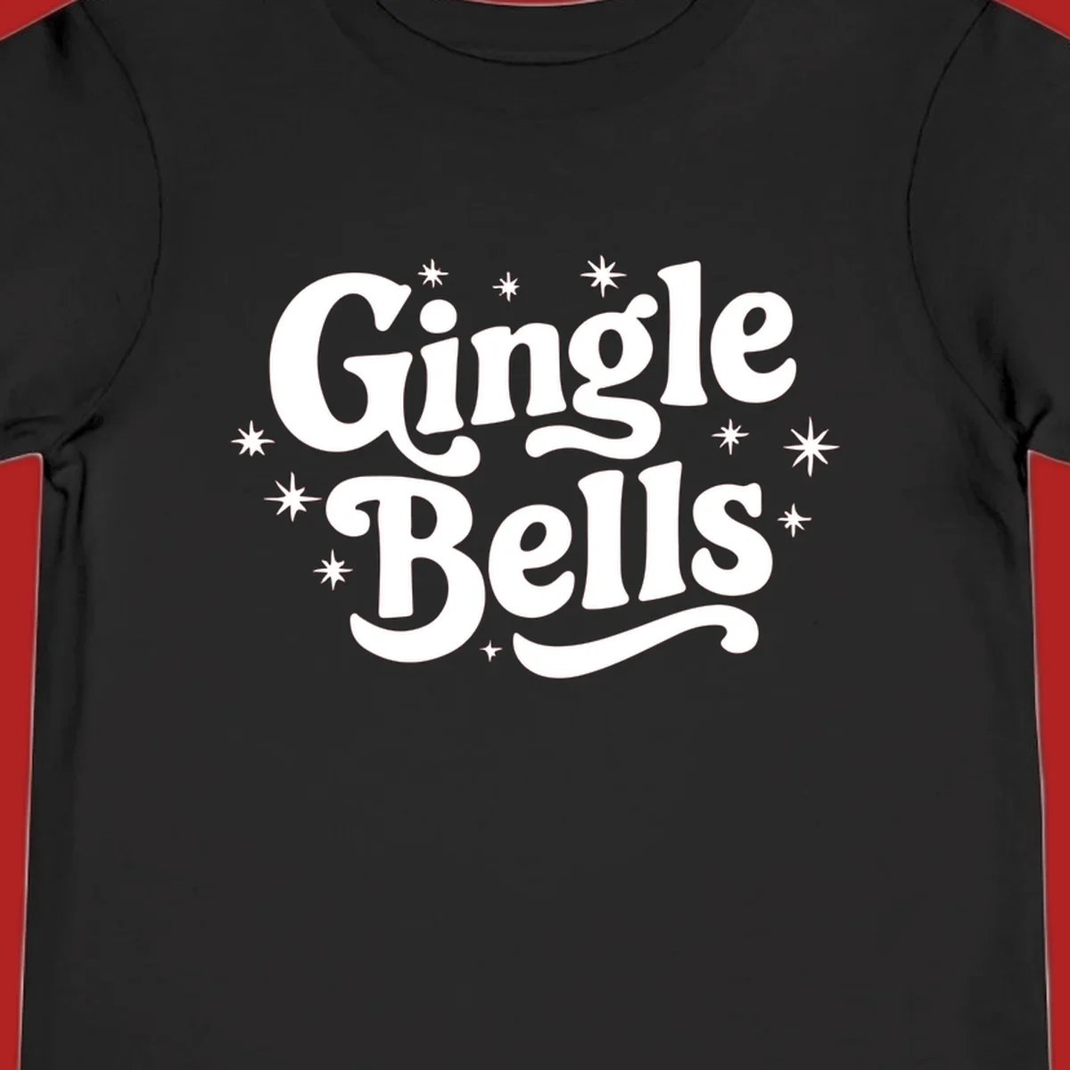 Jingle Bells holiday text with stars