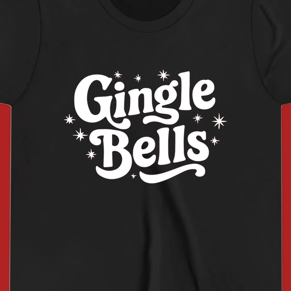 Jingle Bells holiday text with stars