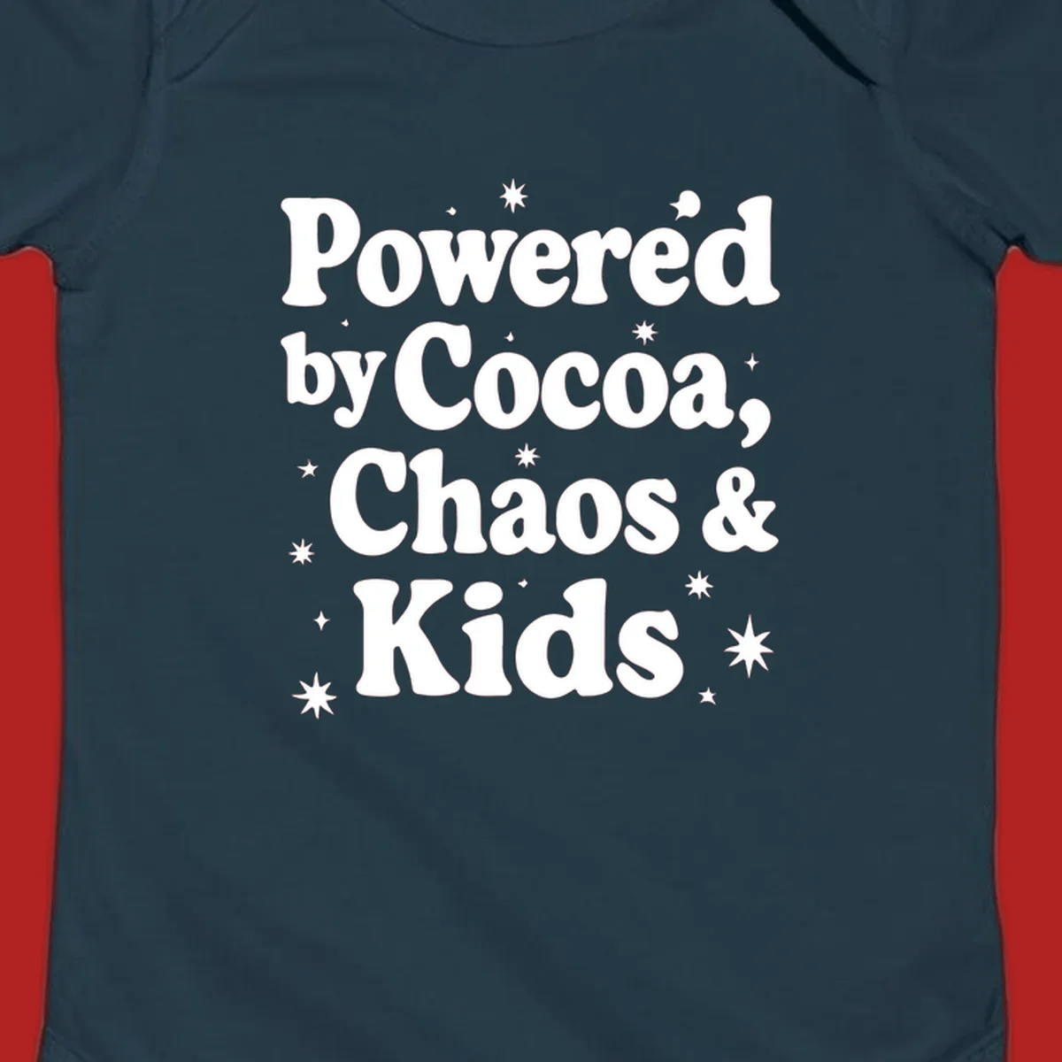 Powered by Cocoa Chaos and Kids text with stars graphic.