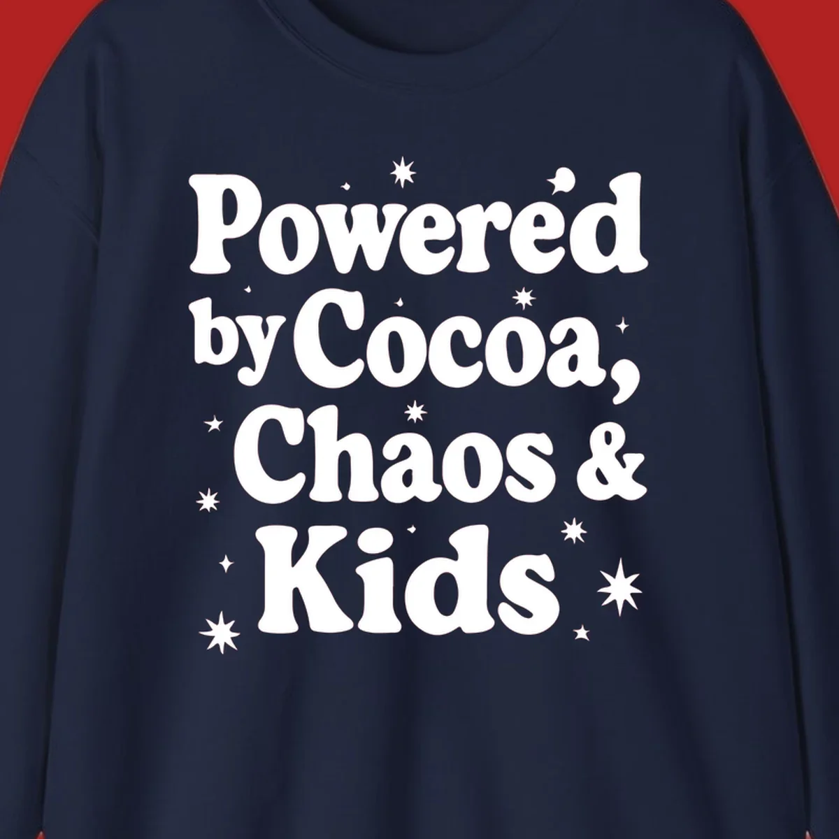 Powered by Cocoa Chaos and Kids text with stars graphic.
