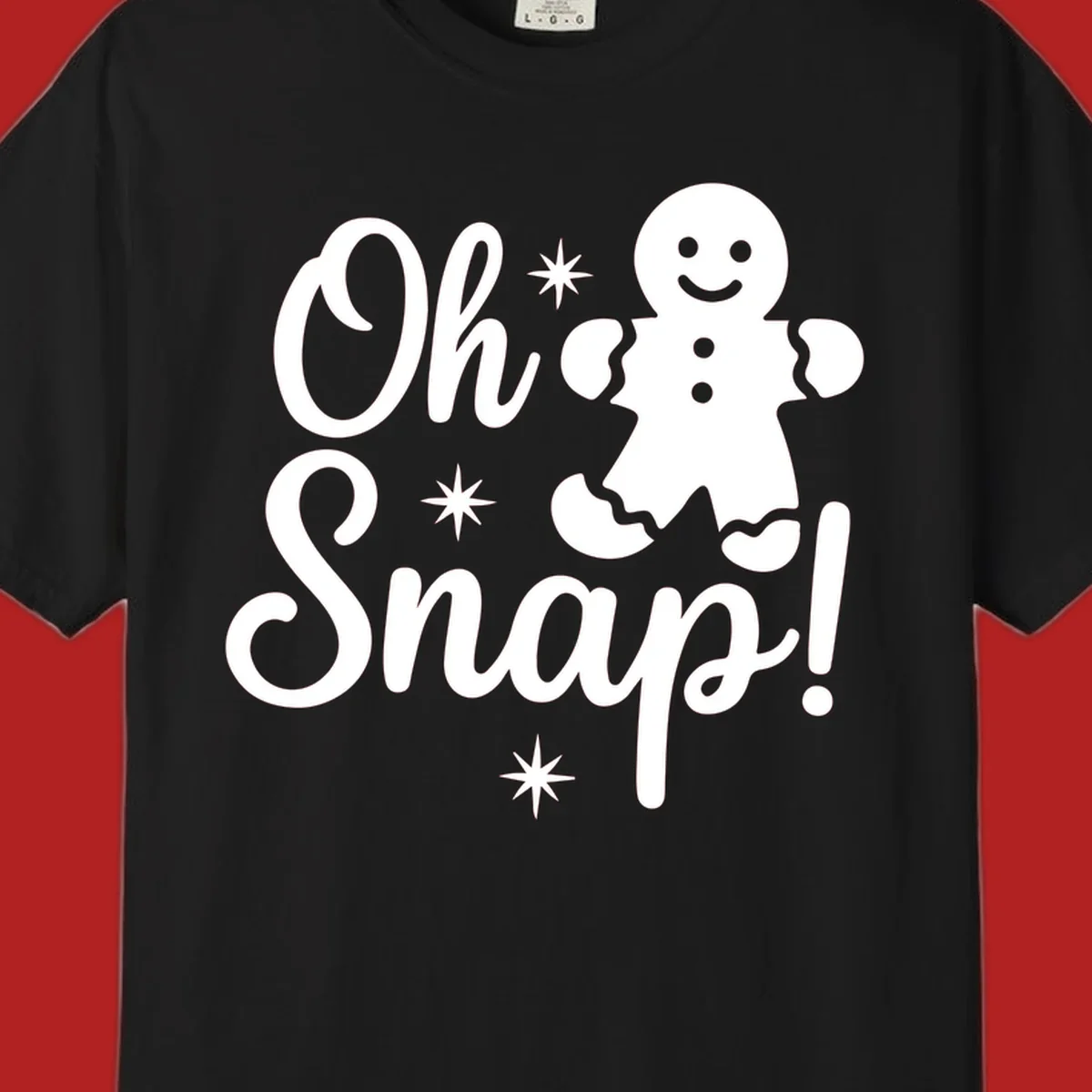 Oh Snap gingerbread man holiday graphic