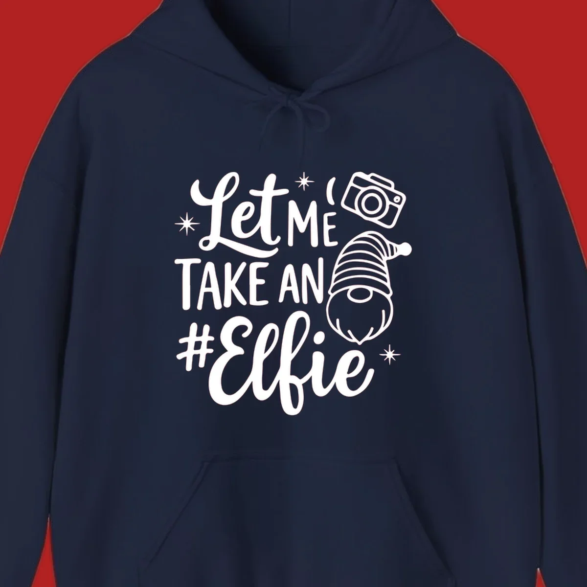 Christmas elf selfie gnome with camera holiday design