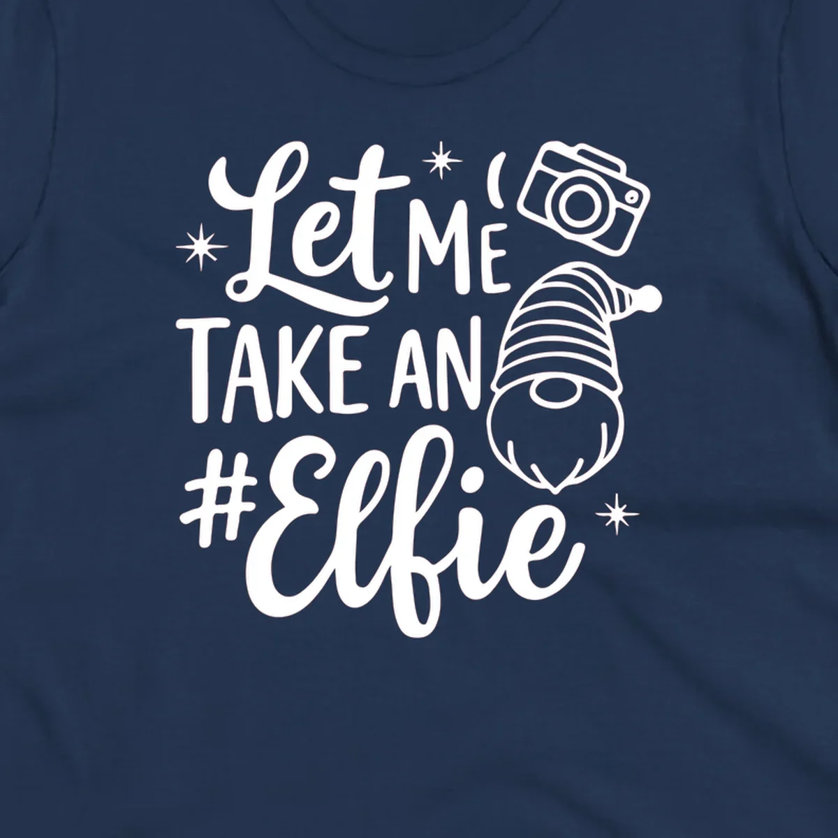 Christmas elf selfie gnome with camera holiday design
