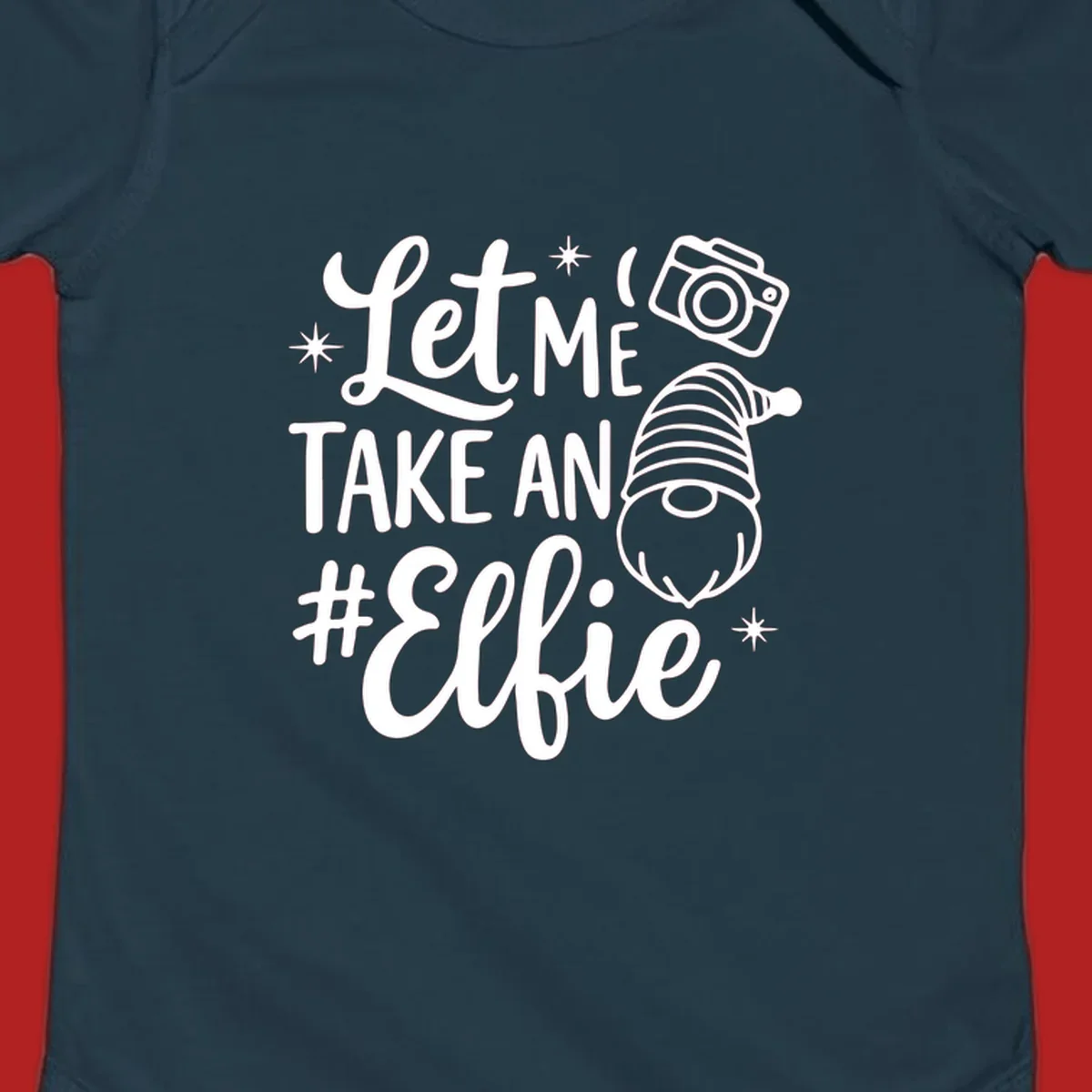 Christmas elf selfie gnome with camera holiday design