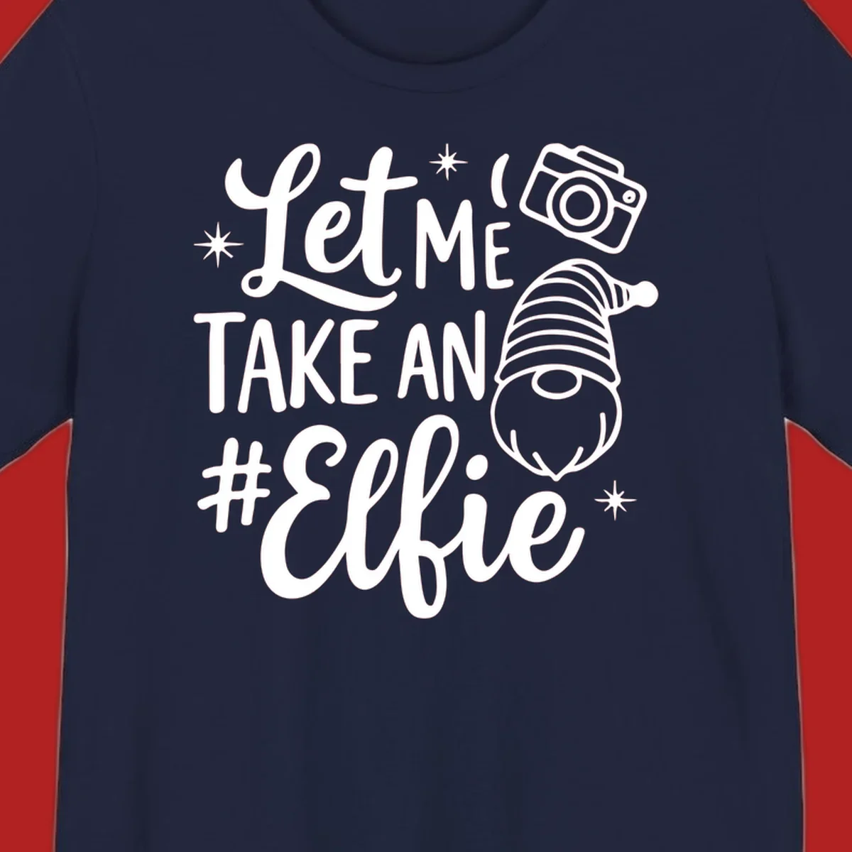 Christmas elf selfie gnome with camera holiday design