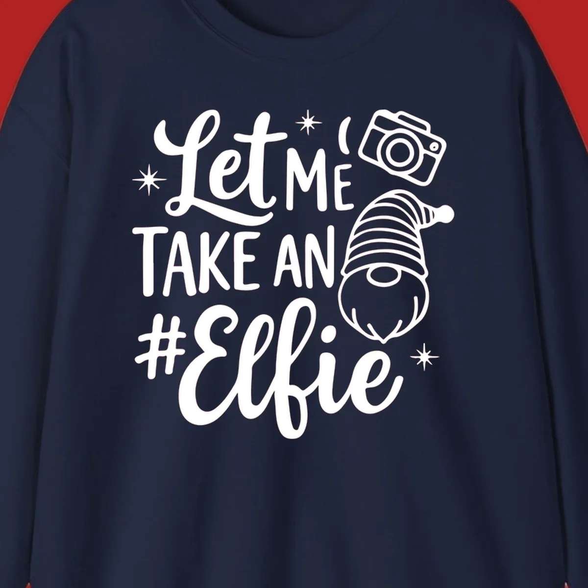 Christmas elf selfie gnome with camera holiday design