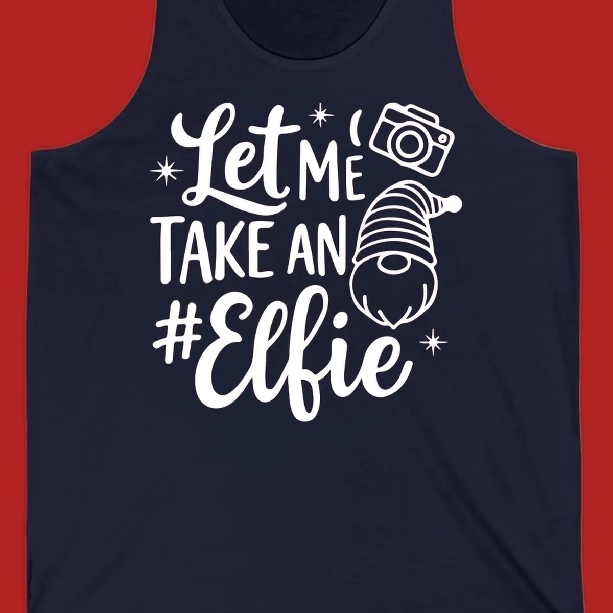 Christmas elf selfie gnome with camera holiday design